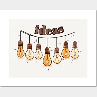 Ideas Lightbulbs on a String of Garden Lights Posters and Art